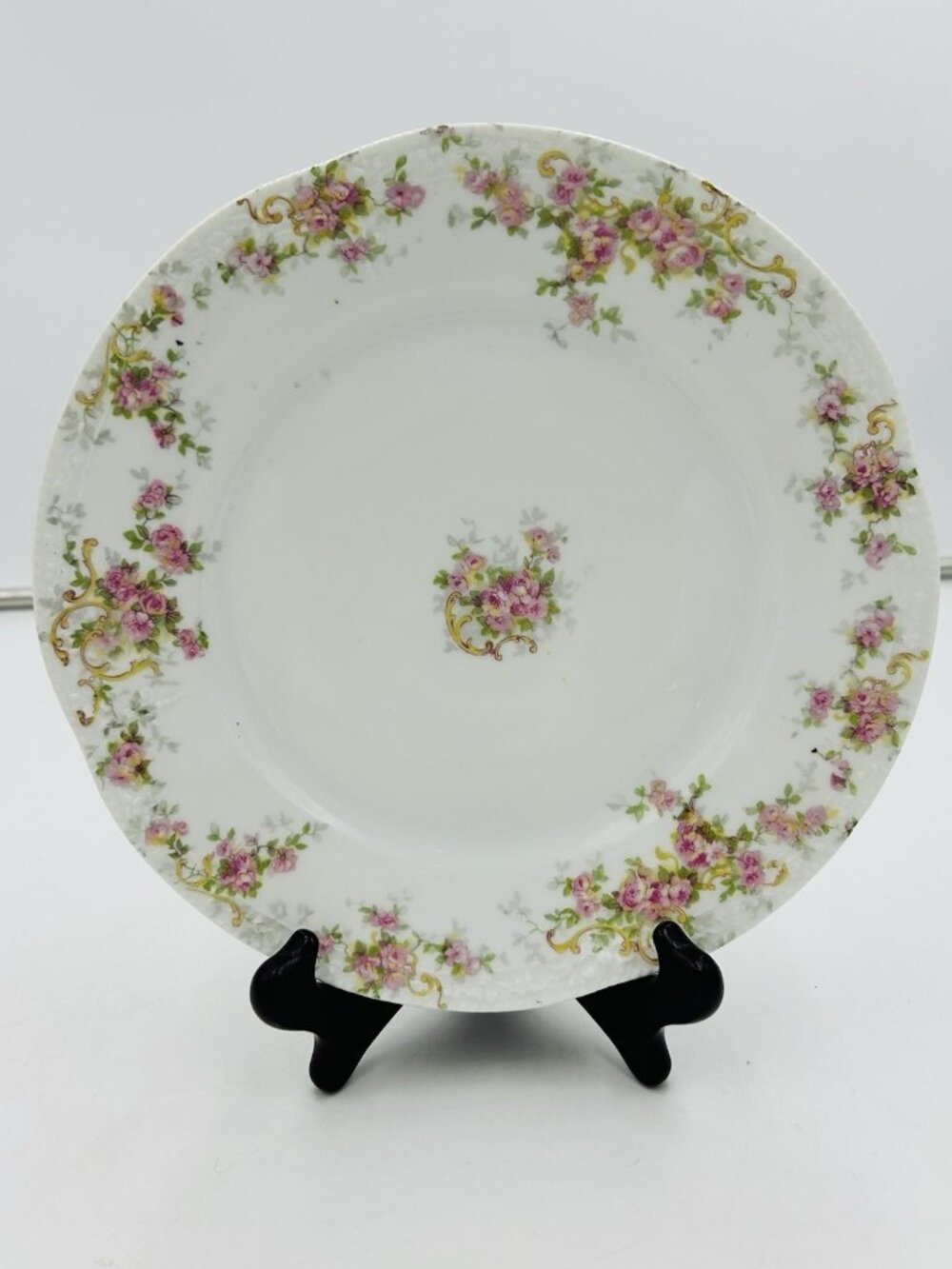Z. S. & CO BAVARIA Pink Floral 9" Plate Textured Rim
